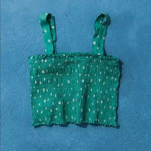 American Eagle Cropped Smocked Tank Top